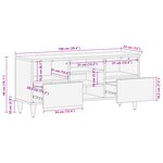 vidaXL Meuble TV 100x33x46 cm en bois massif de manguier