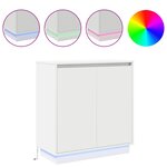 vidaXL Buffet LED avec porte Blanc 71 x 34 5 x 75 cm Bois d'ingénierie