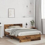 vidaXL Cadre de lit avec tête de lit Bois Ancien 120 x 190 cm