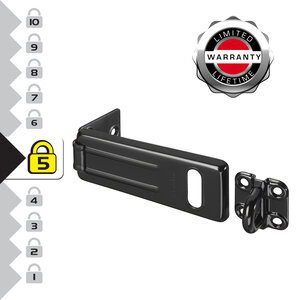 704EURDBLK Moraillon pour Verrouillage de Porte Extérieure  11 x 4 4 cm  Noir