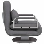 vidaXL Fauteuil pivotant et canapé-lit gris foncé tissu