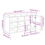 vidaXL Banc à chaussures noir 102x32x50 cm bois d'ingénierie