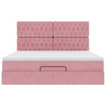 vidaXL Cadre de lit ottoman avec matelas rose 180x200 cm velours