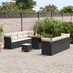 vidaXL Ensemble de canapé de jardin 11 Pièces Noir polyrotin