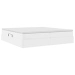 vidaXL Lit avec rangement et matelas Blanc 200 x 200 cm Simili cuir