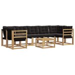vidaXL Ensemble de canapés d'extérieur 8 Pièces Blanc et noir