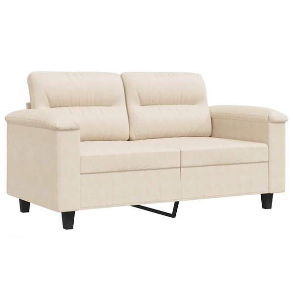 vidaXL Canapé à 2 places Beige 120 cm Tissu microfibre