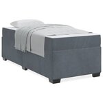 vidaXL Cadre de lit avec matelas Gris foncé 100 x 200 cm Velours