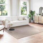 vidaXL Tapis de surface Carré HUARTE Beige 240 x 240 cm Polyester