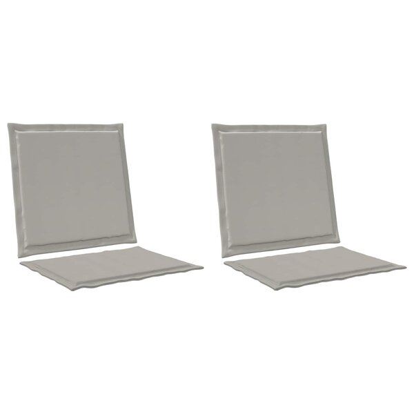 vidaXL Coussins de siège et de dos 2 Pièces Gris clair 47 x 45 x 2 cm