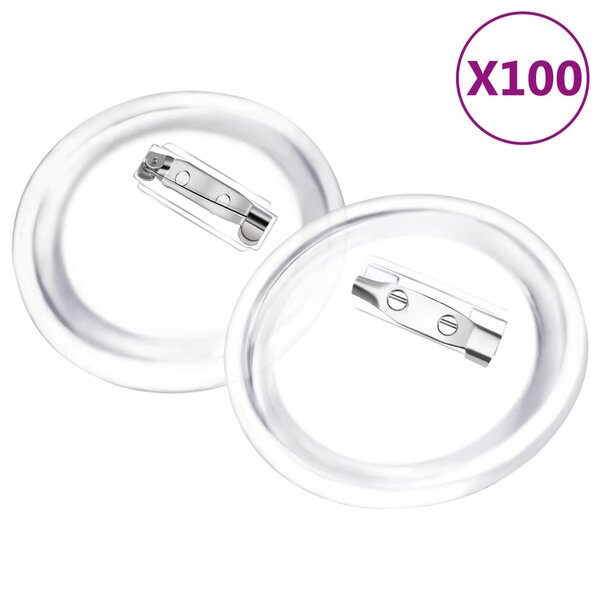 vidaXL Kit de badges à bouton avec épingles 100 sets Acrylique 58 mm