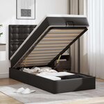 VidaXL Cadre de lit ottoman avec matelas noir 90x200 cm similicuir