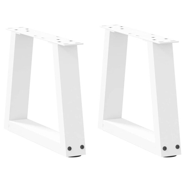 vidaXL Pieds de table basse en forme de V  2 pièces  blanc  30 x (30-31 3) cm  acier