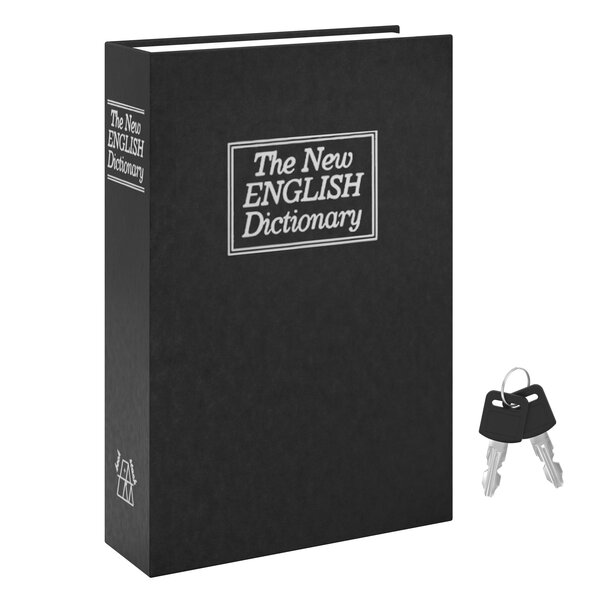 ACROPAQ Coffre Fort Discret à clé Livre- Coffre-fort a clé 26 5X20X6 5 cm simulé en livre- Sécurisez vos objets- Noir