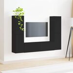 vidaXL Ensemble meuble TV 6 Pièces Noir Bois d'ingénierie