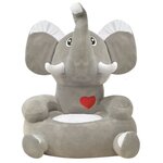 vidaXL Chaise en peluche pour enfants Éléphant gris