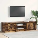 vidaXL Meuble TV Chêne fumé 140x40x35 5 cm Bois d'ingénierie