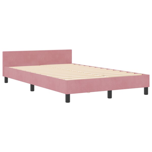 Lit vidaXL Rose 120x190 cm Velours