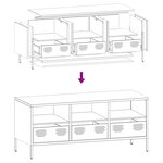 vidaXL Meuble TV rose 101 5x39x43 5 cm acier laminé à froid