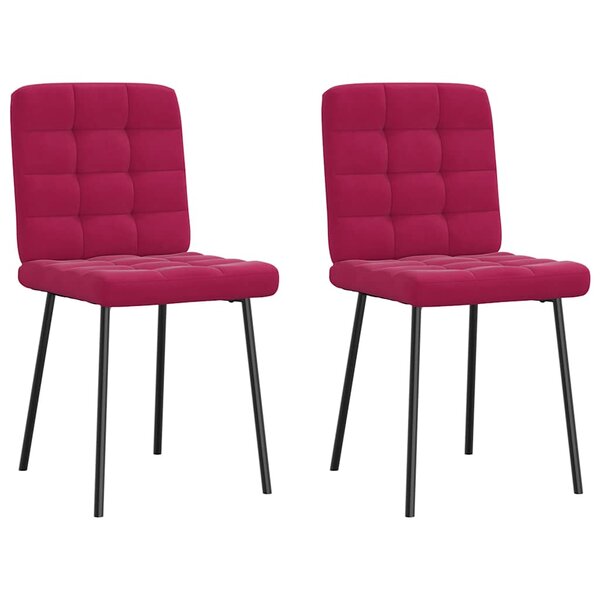 vidaXL Chaises à manger lot de 2 Rouge bordeaux Velours