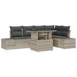 vidaXL Ensemble de 6 Canapés de Jardin avec Coussins Gris en Rotin Poly