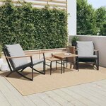 vidaXL Chaises de jardin avec coussins lot de 2 noir acier