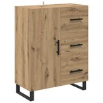 vidaXL Haut Armoire 2 Pièces Chêne artisanal Bois Aggloméré et Verre
