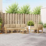 vidaXL Ensemble de canapés d'extérieur 7 Pièces Blanc et Beige