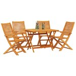 vidaXL Ensemble de salle à manger pour jardin 5 Pièces Marron