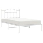 vidaXL Cadre de lit métal sans matelas et tête de lit blanc 107x203 cm