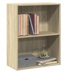 vidaXL Bibliothèque à 2 niveaux chêne sonoma bois d'ingénierie