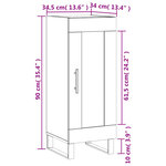 vidaXL Buffet Blanc brillant 34 5x34x90 cm Bois d'ingénierie