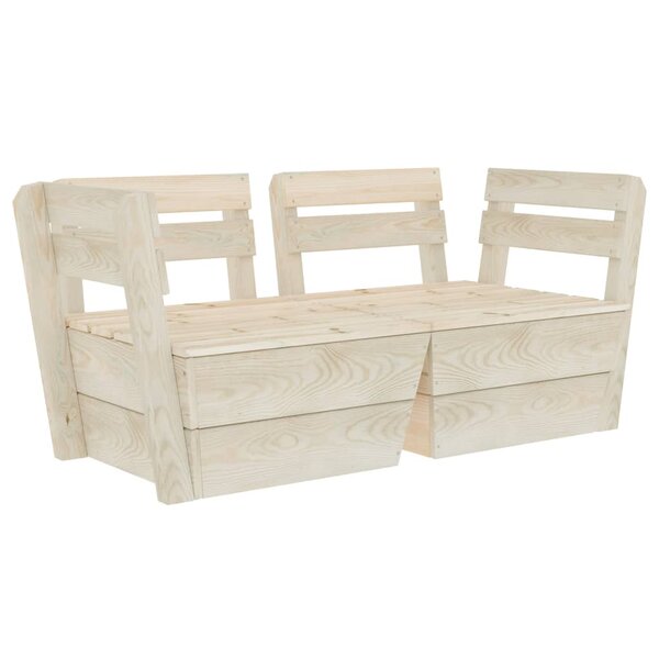 vidaXL Canapé palette à 2 places de jardin Bois d'épicéa imprégné