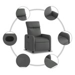 vidaXL Fauteuil inclinable Gris foncé Tissu