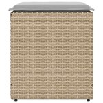 vidaXL Tabourets de jardin avec coussins lot de 2 beige résine tressée