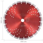 vidaXL Disque de coupe diamanté avec turbo et trous Acier 300 mm