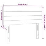 vidaXL Tête de lit à LED Gris clair 90x5x78/88 cm Velours