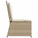 vidaXL Banc inclinable de jardin avec coussins beige résine tressée
