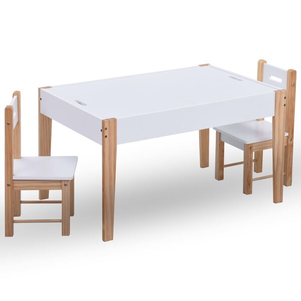 vidaXL Ensemble de table et chaises pour enfants 3 Pièces Noir et blanc