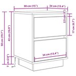 VidaXL Table de chevet avec lumières LED sonoma gris 38x34x50 cm