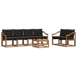 vidaXL Ensemble de canapés d'extérieur 7 pc Naturel et Noir