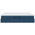 vidaXL Lit avec rangement et matelas Bleu 160 x 200 cm Polyester