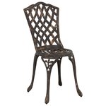 Set de Bistro de Jardin 3 Pièces en Aluminium Bronze