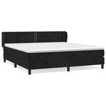 vidaXL Sommier à lattes de lit avec matelas Noir 180x200 cm Velours