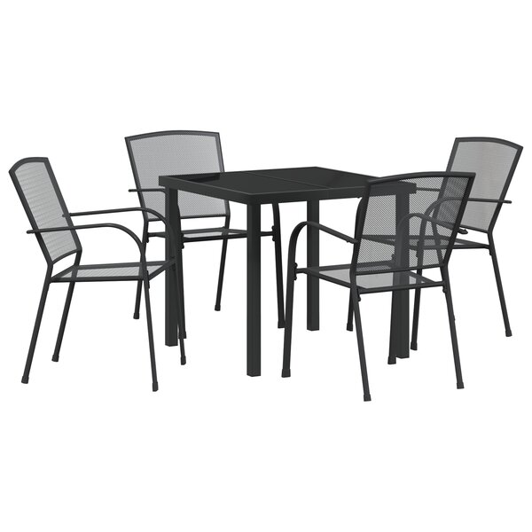 vidaXL Set de salle à manger de jardin 5 pièces en acier anthracite