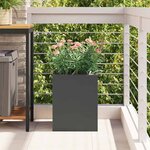vidaXL Cache-pot de jardin Noir 32 x 32 x 40 cm Acier laminé à froid