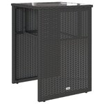 vidaXL Ensemble de bistro 3 Pièces avec coussins noir résine tressée