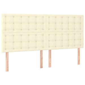 vidaXL Tête de lit Crème 160x5x118/128 cm Similicuir