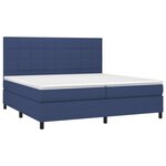 vidaXL Sommier à lattes de lit avec matelas Bleu 200x200 cm Tissu