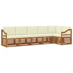 vidaXL Ensemble de canapé d'angle avec coussin 6 Pièces Naturel et Crème